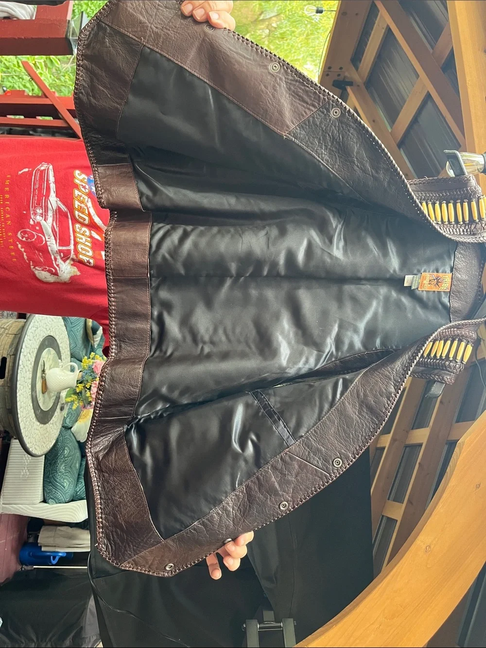 Tribe America Men's Brown Leather Vest - Brown